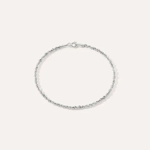 BRACCIALE CORDA IN ORO BIANCO DA UOMO STROILI