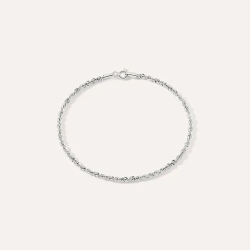 BRACCIALE CORDA IN ORO BIANCO DA UOMO STROILI