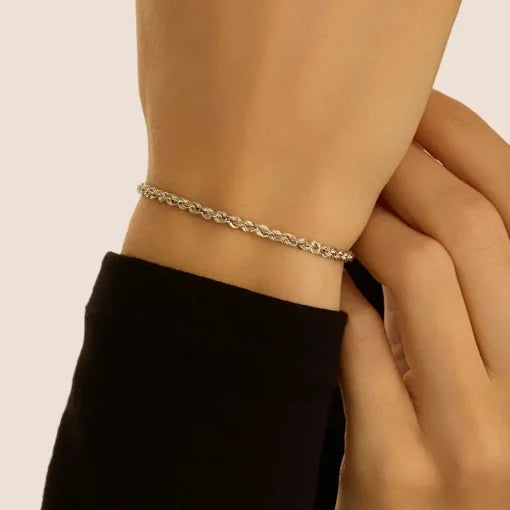 BRACCIALE CORDA IN ORO BIANCO DA UOMO STROILI